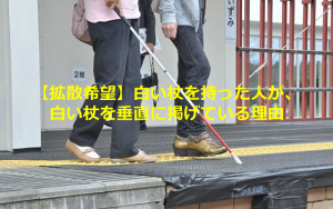 【拡散希望】白い杖を持った人が、杖を垂直に掲げている理由とは...